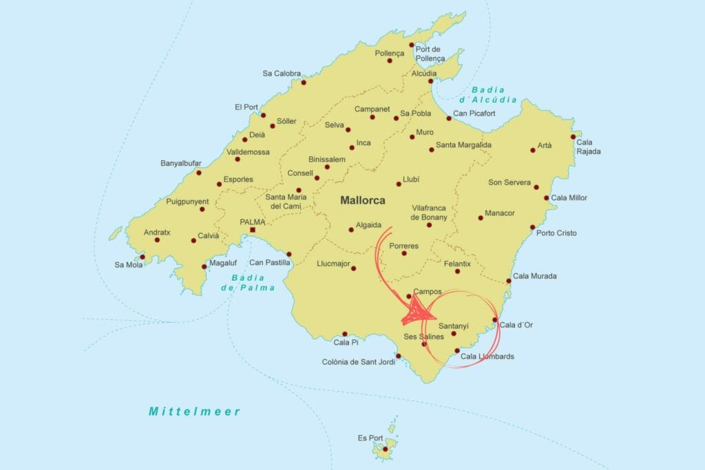 Karte Mallorca Santanyi