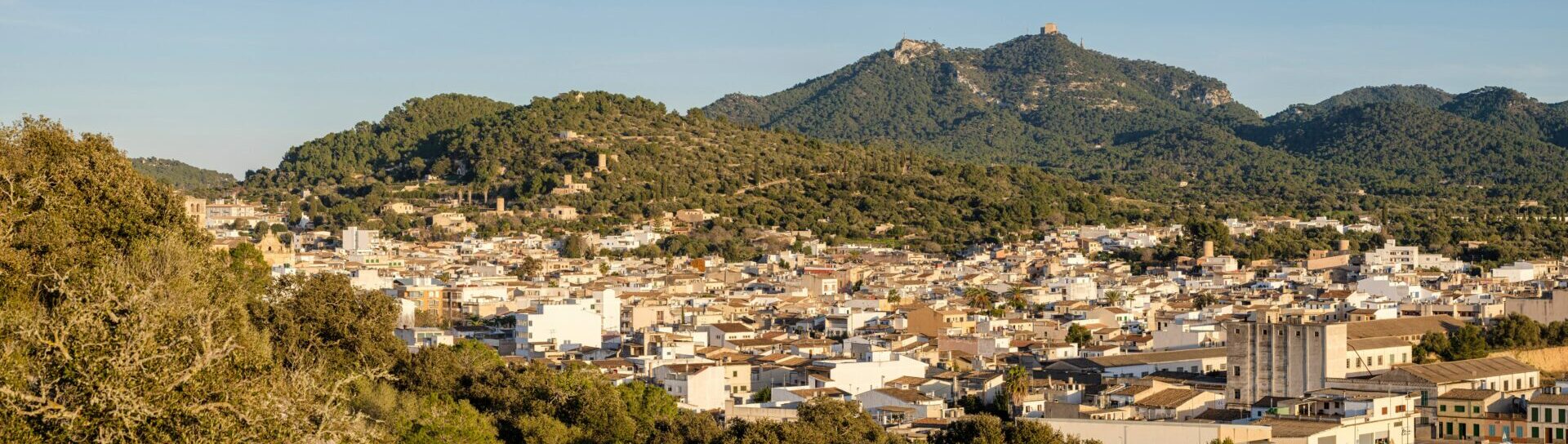 Das Dorf Felanitx und der Berg Sant Salvador
