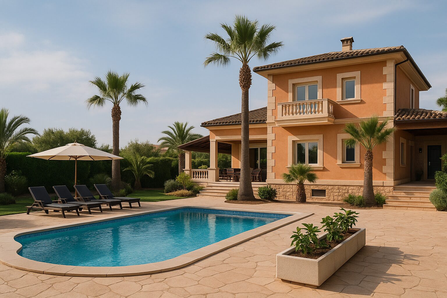 KI generierte Villa mit Pool in Llucmajor