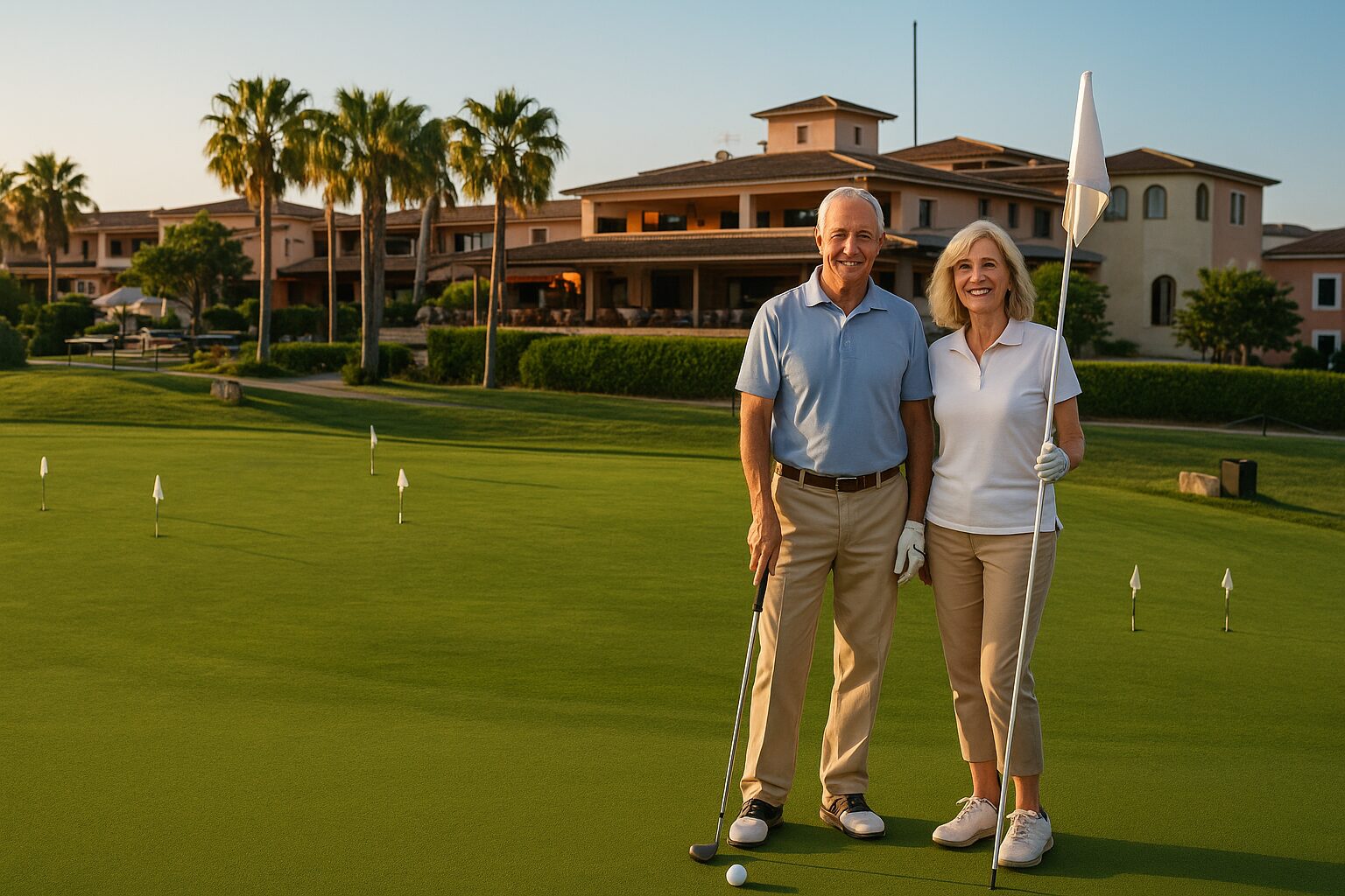 KI generiertes Bild eines Paares auf dem Golfplatz Son Antem Golf Club