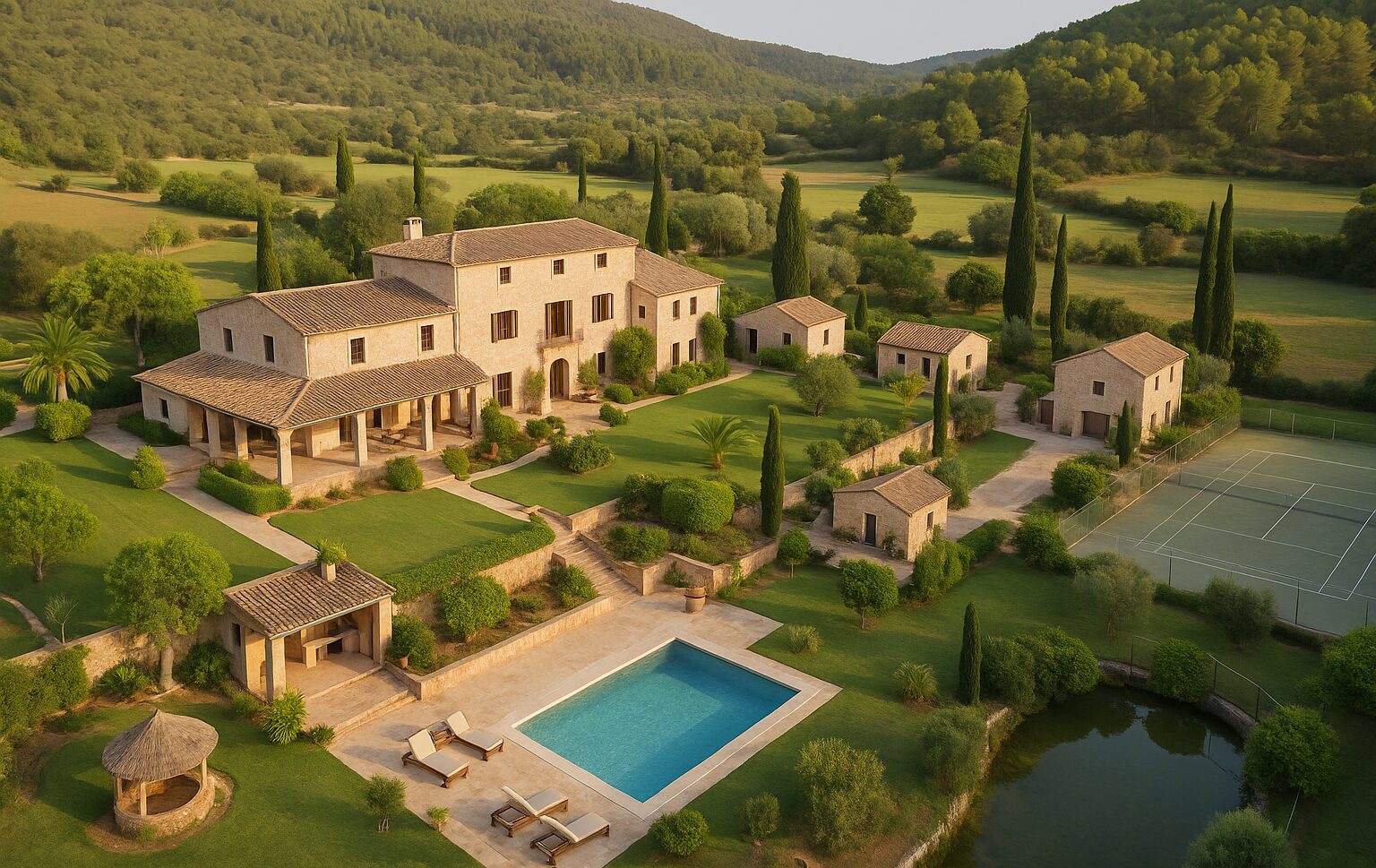 KI generiertes Landhaus im Stadtteil Establiments